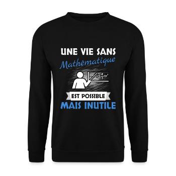 Mathématique - Sweat-shirt Unisexe - noir - Devant - Alina (178cm) & Michal (187cm)