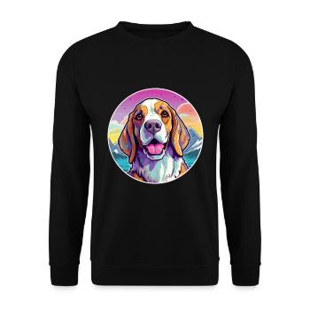 Transilvanian Hound Dog Breed Cartoon Kawaii Water - Unisex Sweatshirt - black - Front - Alina (178cm) & Michal (187cm)