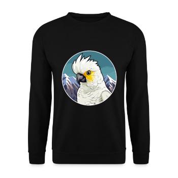 Cacatoès aquarelle dessin animé kawaii animal de compagnie animal Colo - Sweat-shirt Unisexe - noir - Devant - Alina (178cm) & Michal (187cm)