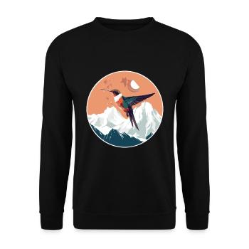 Colibri Aquarelle Dessin Animé Kawaii Animal De Compagnie C - Sweat-shirt Unisexe - noir - Devant - Alina (178cm) & Michal (187cm)