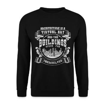 Designer Buildings House Construction Architecture - Unisex Sweatshirt - black - Front - Alina (178cm) & Michal (187cm)