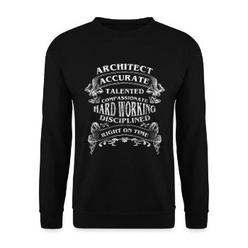 Architekt Style Entwurf Architektur - Unisex Pullover - Schwarz - Vorne - Alina (178cm) & Michal (187cm)