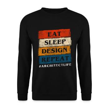 Ingenieur Style Job Architektur - Unisex Pullover - Schwarz - Vorne - Alina (178cm) & Michal (187cm)