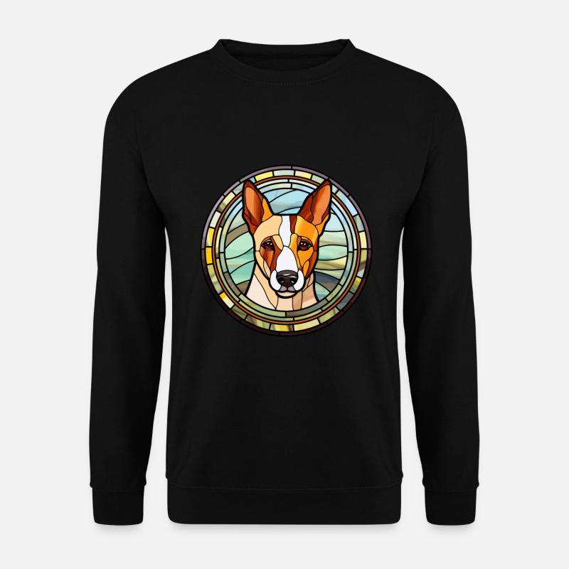 Basenji Hunderasse Buntes Glas Buntes Wassercolo - Unisex Pullover - Schwarz