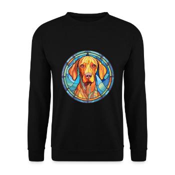 Broholmer Hunderasse Buntes Glas Buntes Wasserco - Unisex Pullover - Schwarz - Vorne - Alina (178cm) & Michal (187cm)