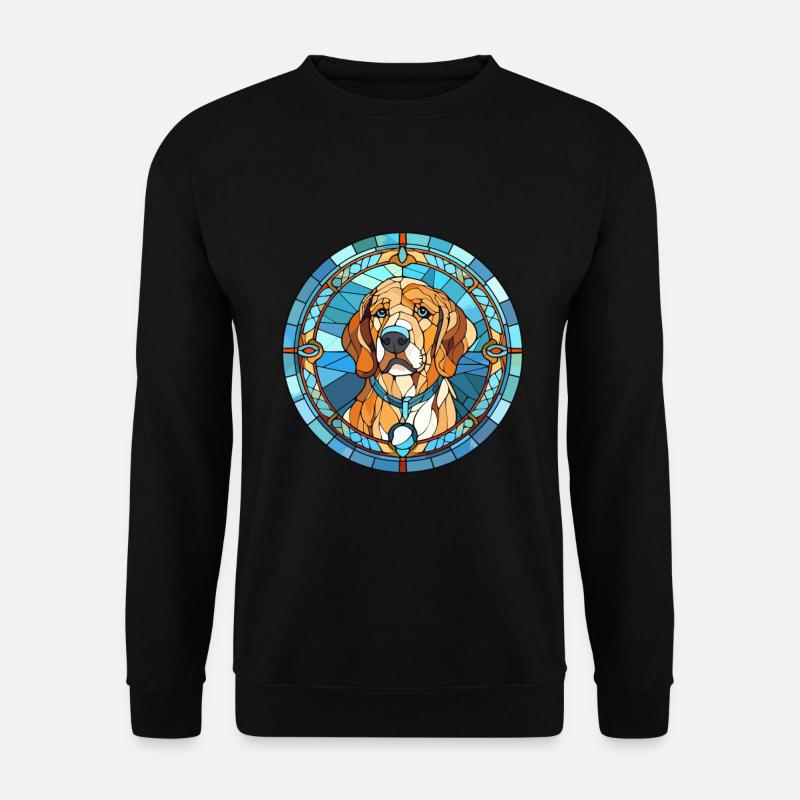 Deutscher Wachtelhund Hunderasse Buntglas Colo - Unisex Pullover - Schwarz