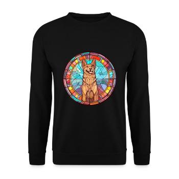 Tchécoslovaque chien-loup chien race vitrail Co - Sweat-shirt Unisexe - noir - Devant - Alina (178cm) & Michal (187cm)