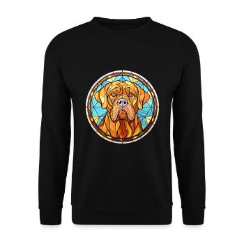 French Bordeaux Mastiff Dog Breed Stained Glass Co - Unisex Sweatshirt - black - Front - Alina (178cm) & Michal (187cm)