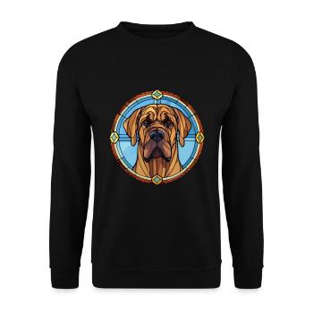 Brasileiro chien race vitrail coloré waterc - Sweat-shirt Unisexe - noir - Devant - Alina (178cm) & Michal (187cm)