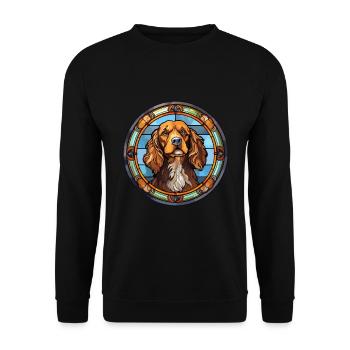Havenese Dog Breed Stained Glass Colorful Watercol - Unisex Sweatshirt - black - Front - Alina (178cm) & Michal (187cm)