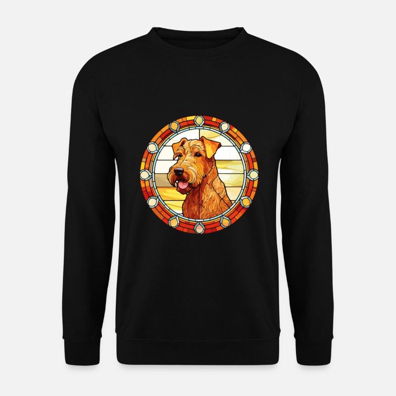 Irish Terrier Hunderasse Buntes Glas Wat - Unisex Pullover - Schwarz