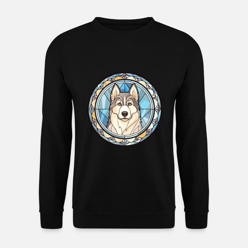 Husky-Hunderasse Buntes Aquarell - Unisex Pullover - Schwarz