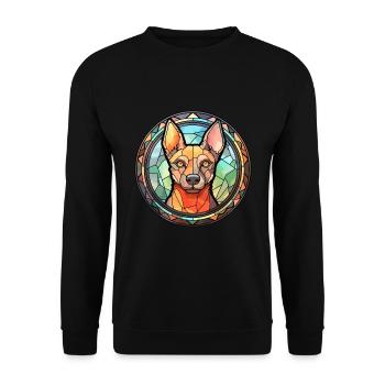 Hygenhund chien race vitrail coloré Waterco - Sweat-shirt Unisexe - noir - Devant - Alina (178cm) & Michal (187cm)