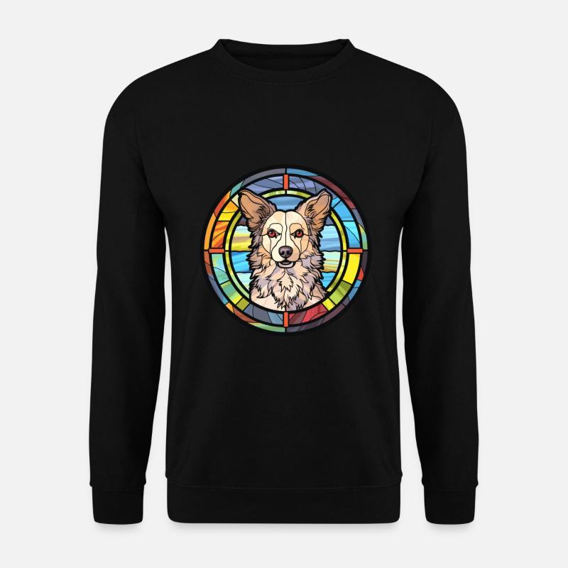 Mudi Hunderasse Buntes Aquarell - Unisex Pullover - Schwarz
