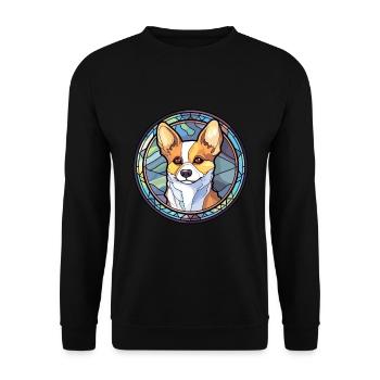 Lundehund Chien Race Vitrail Coloré Waterco - Sweat-shirt Unisexe - noir - Devant - Alina (178cm) & Michal (187cm)
