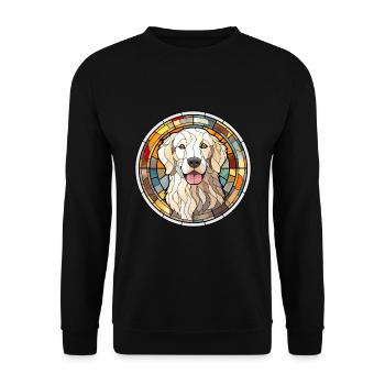 Maremma Sheepdog Dog Breed Stained Glass Colorful - Unisex Sweatshirt - black - Front - Alina (178cm) & Michal (187cm)