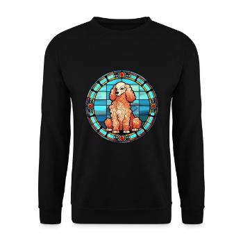 Pudel Hunderasse Buntes Aquarell - Unisex Pullover - Schwarz - Vorne - Alina (178cm) & Michal (187cm)