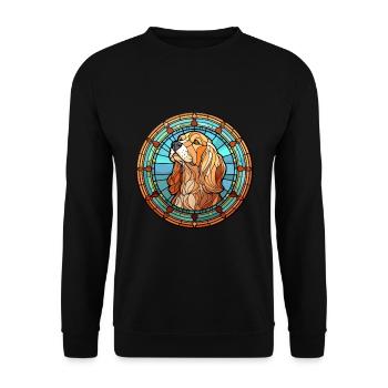 Strellufstover chien race vitrail coloré Wa - Sweat-shirt Unisexe - noir - Devant - Alina (178cm) & Michal (187cm)