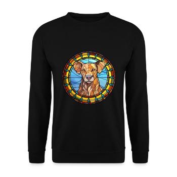Taigan Dog Breed Stained Glass Colorful Watercolor - Unisex Sweatshirt - black - Front - Alina (178cm) & Michal (187cm)