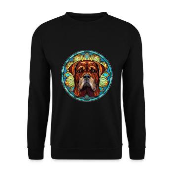 Transmontano Mastiff chien race vitrail couleur - Sweat-shirt Unisexe - noir - Devant - Alina (178cm) & Michal (187cm)