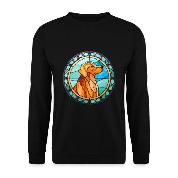 Suisse Laufhund chien race vitrail coloré Wa - Sweat-shirt Unisexe - noir - Devant - Alina (178cm) & Michal (187cm)