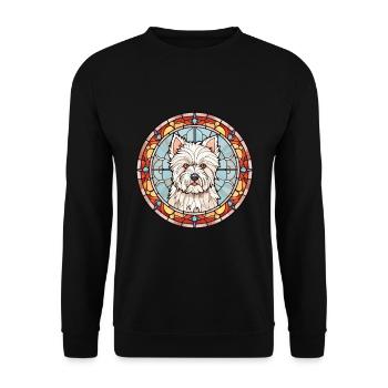 West Highland Terrier Dog Breed Stained Glass Colo - Unisex Sweatshirt - black - Front - Alina (178cm) & Michal (187cm)