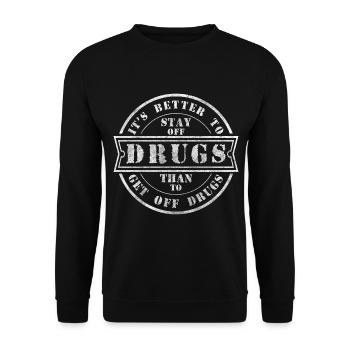 Drogen Süchtig Clean Neustart - Unisex Pullover - Schwarz - Vorne - Alina (178cm) & Michal (187cm)