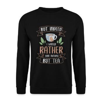 Tea Drinker Relaxation Warm Green Tea - Unisex Sweatshirt - black - Front - Alina (178cm) & Michal (187cm)
