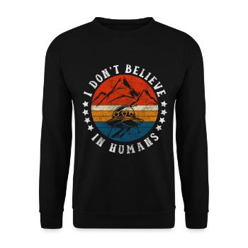 Galaxie OVNI Planète Terrienne - Sweat-shirt Unisexe - noir - Devant - Alina (178cm) & Michal (187cm)