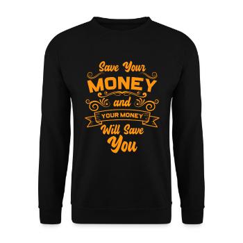Wealth Millionaire Dollars - Unisex Sweatshirt - black - Front - Alina (178cm) & Michal (187cm)