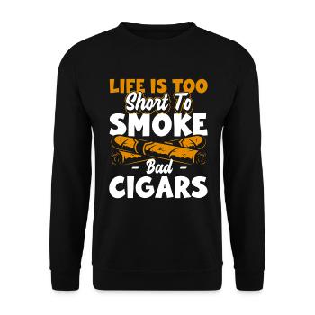 Smoking Nicotine Smoking Ban Vape - Unisex Sweatshirt - black - Front - Alina (178cm) & Michal (187cm)