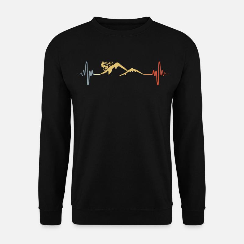 Mountainbikefahrer Herzschlag - Unisex Pullover - Schwarz