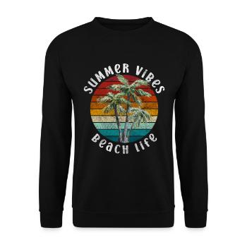 Vacances, Chaleur, Surf, Nature - Sweat-shirt Unisexe - noir - Devant - Alina (178cm) & Michal (187cm)