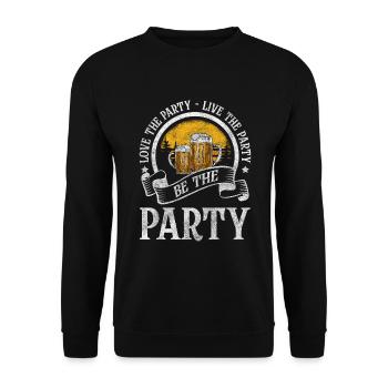 Fête, Amis, Bière, Boire - Sweat-shirt Unisexe - noir - Devant - Alina (178cm) & Michal (187cm)