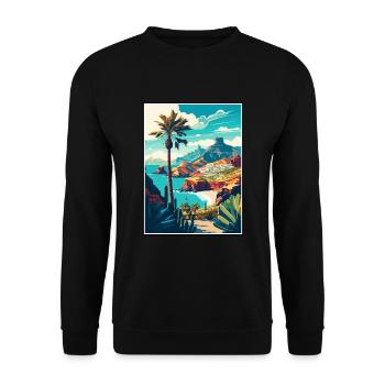 Gran Canaria Espagne Vintage voyage affiche Souvenir - Sweat-shirt Unisexe - noir - Devant - Alina (178cm) & Michal (187cm)
