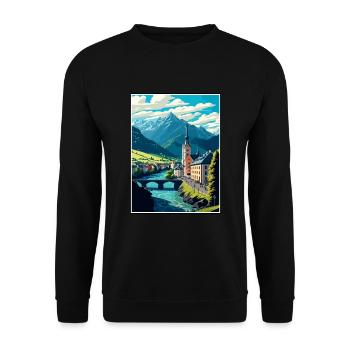 Golling An der Salzach Österreich Reiseplakat - Unisex Pullover - Schwarz - Vorne - Alina (178cm) & Michal (187cm)