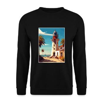 Faro Portugal Vintage voyage affiche WPA Souvenir - Sweat-shirt Unisexe - noir - Devant - Alina (178cm) & Michal (187cm)