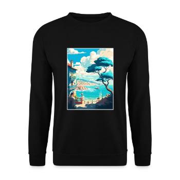 Nice Francescape Vintage Travel Poster Souvenir - Unisex Sweatshirt - black - Front - Alina (178cm) & Michal (187cm)