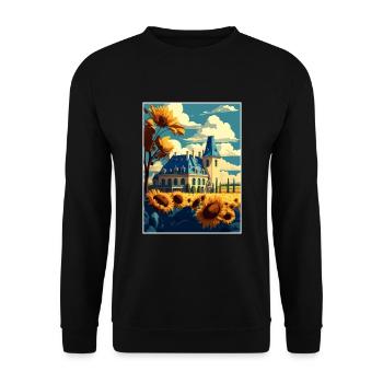 Vallée de la Loire France Vintage voyage affiche Souvenir - Sweat-shirt Unisexe - noir - Devant - Alina (178cm) & Michal (187cm)