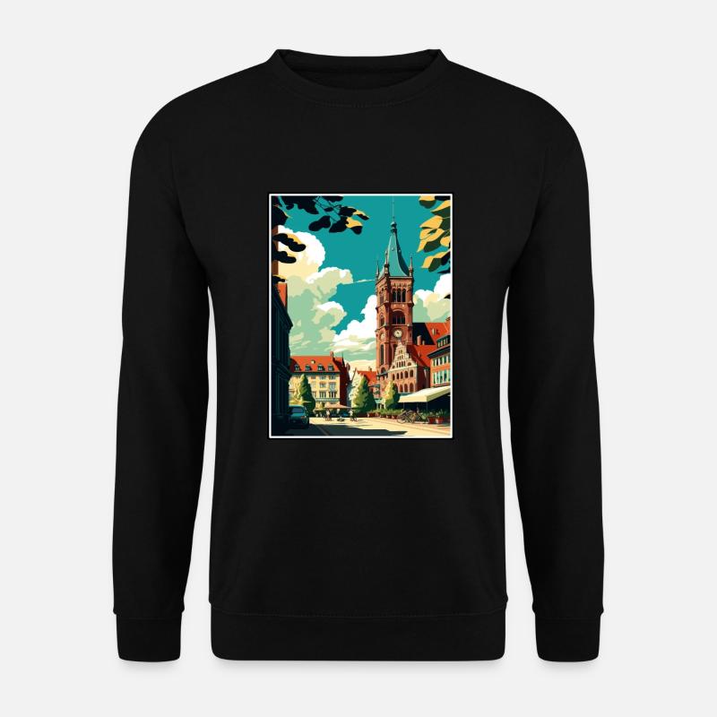 Braunschweig Deutschland Vintage Reiseposter Souvenir - Unisex Pullover - Schwarz