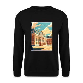 Versailles Palace West Decoration Travel Poster - Unisex Sweatshirt - black - Front - Alina (178cm) & Michal (187cm)