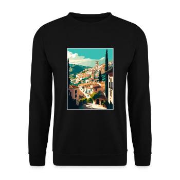 Grenade Espagne Vintage voyage affiche WPA Souvenir - Sweat-shirt Unisexe - noir - Devant - Alina (178cm) & Michal (187cm)