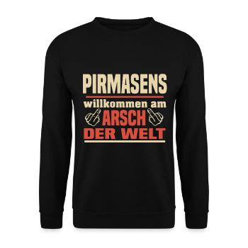 Pirmasens - Unisex Pullover - Schwarz - Vorne - Alina (178cm) & Michal (187cm)