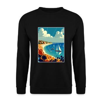 Gallipoli Turquie Affiche de voyage vintage souvenir - Sweat-shirt Unisexe - noir - Devant - Alina (178cm) & Michal (187cm)