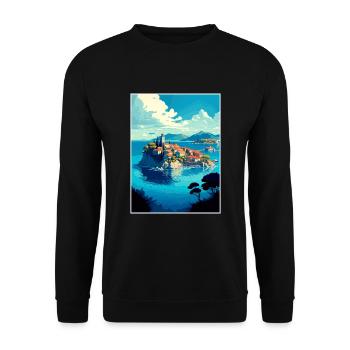 Île de Ciovo Croatie Vintage voyage affiche WPA Art - Sweat-shirt Unisexe - noir - Devant - Alina (178cm) & Michal (187cm)