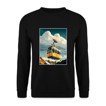 Penkenbahn Austria Vintage Reiseplakat Souvenir - Unisex Pullover - Schwarz - Vorne - Alina (178cm) & Michal (187cm)