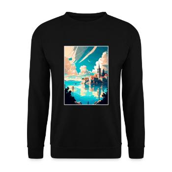 Split Kroatien Vintage Reiseposter WPA Souvenir - Unisex Pullover - Schwarz - Vorne - Alina (178cm) & Michal (187cm)