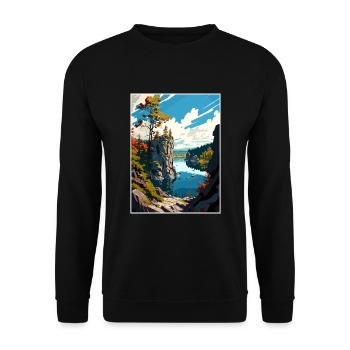 Parc national d’Ojcowski Pologne Affiche de voyage - Sweat-shirt Unisexe - noir - Devant - Alina (178cm) & Michal (187cm)
