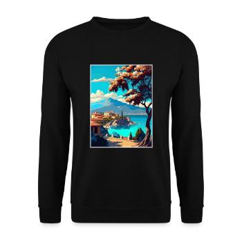 Kalamata Grèce Décoration Affiche de voyage vintage - Sweat-shirt Unisexe - noir - Devant - Alina (178cm) & Michal (187cm)