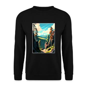 Podyji Tschechien Vintage Reiseposter WPA - Unisex Pullover - Schwarz - Vorne - Alina (178cm) & Michal (187cm)